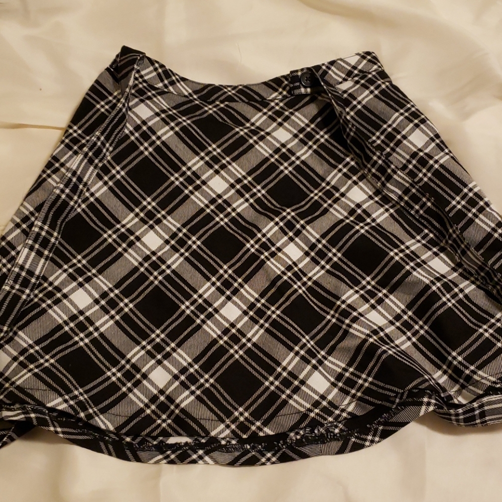 Black Plaid Skirt